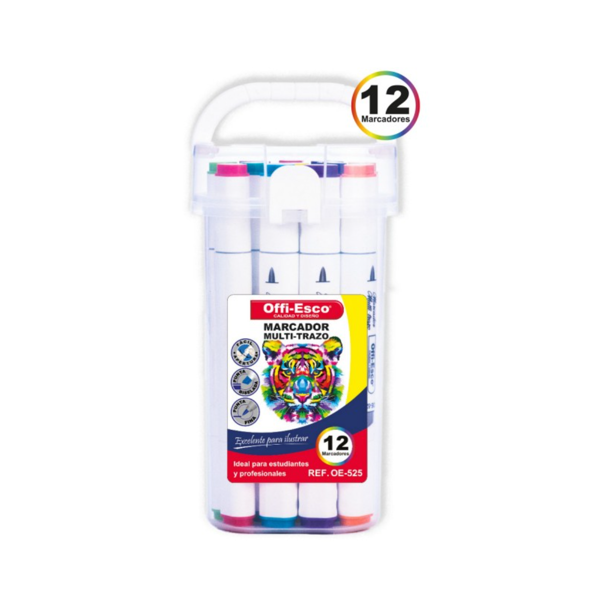 Marcadores Multi-Trazo Offi-Esco: Set de 12 Colores para Ilustración